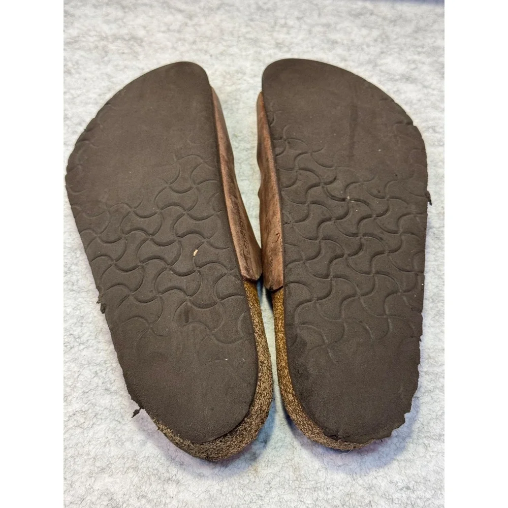 Birkenstock Mens Brown Leather Strappy Slide Sandals Size 41 Comfort Casual